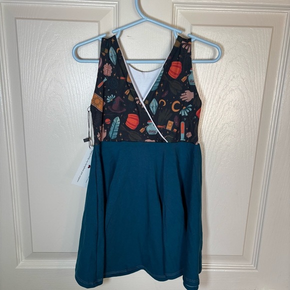 Malia And Kai Black And Teal Magical Fall Tank Twirl Dress Size 3 NWT - Picture 2 of 4